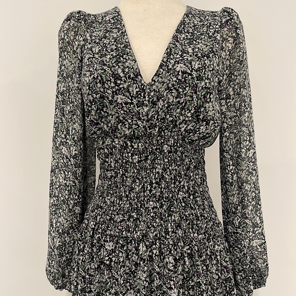 ASTR Black & Purple Floral Dress